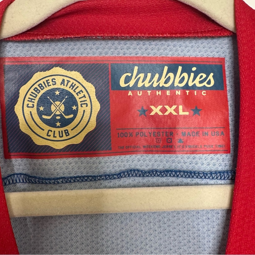 Chubbies Jersey Mens Athletic Club USA V Neck Pullover Sz XXL Patriotic - Picture 3 of 8